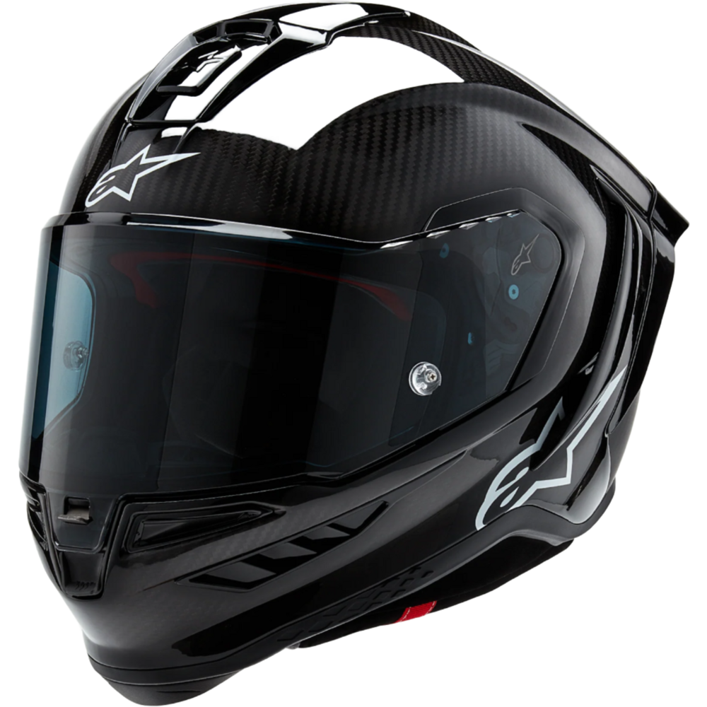 Alpinestars Supertech R10 Solid ECE 06 / FIM Full Face Helmet Matt & Gloss Black / Carbon - FREE UK Shipping, FREE 365 Day Returns | Moto Central