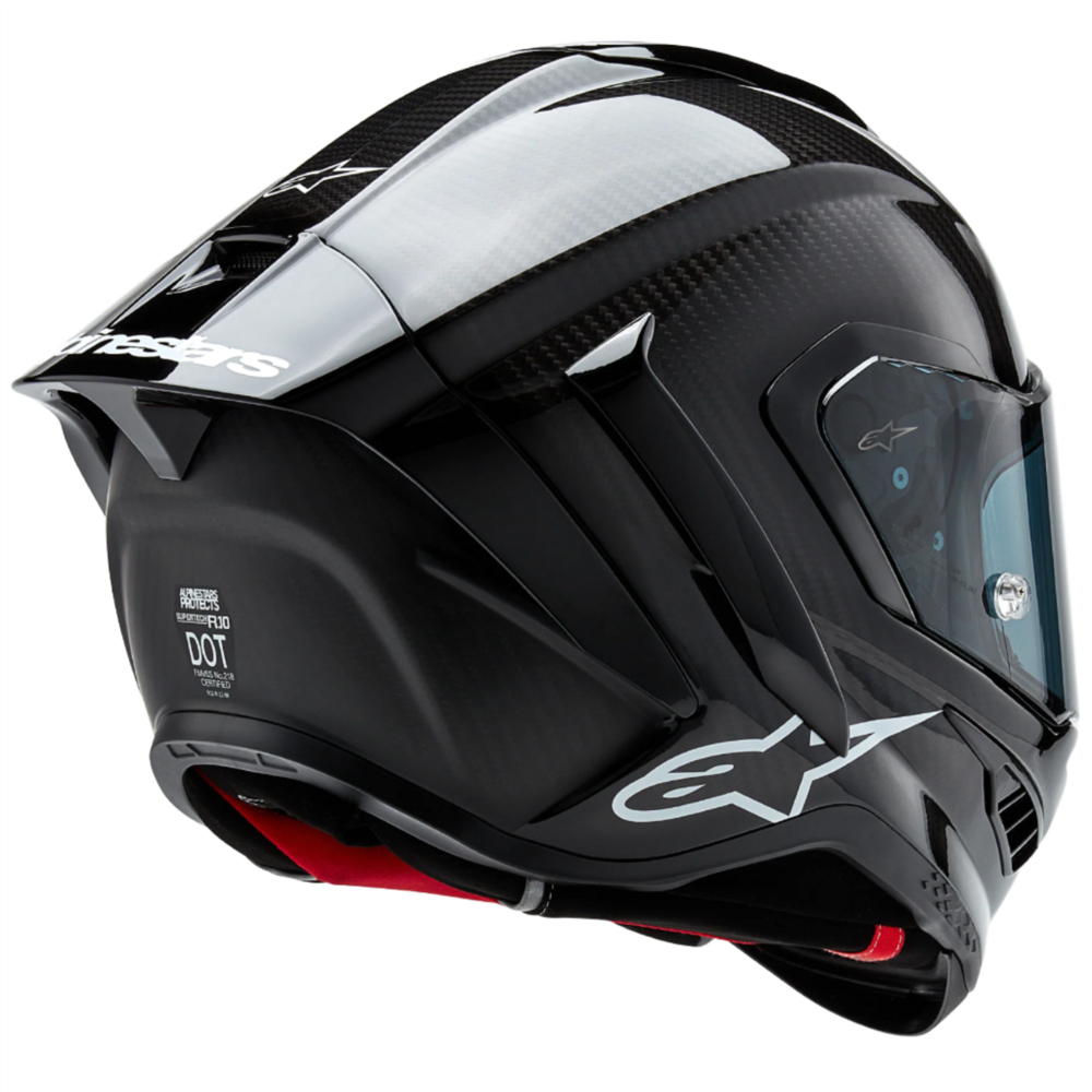 Alpinestars Supertech R10 Solid ECE 06 / FIM Full Face Helmet Matt & Gloss Black / Carbon - FREE UK Shipping, FREE 365 Day Returns | Moto Central