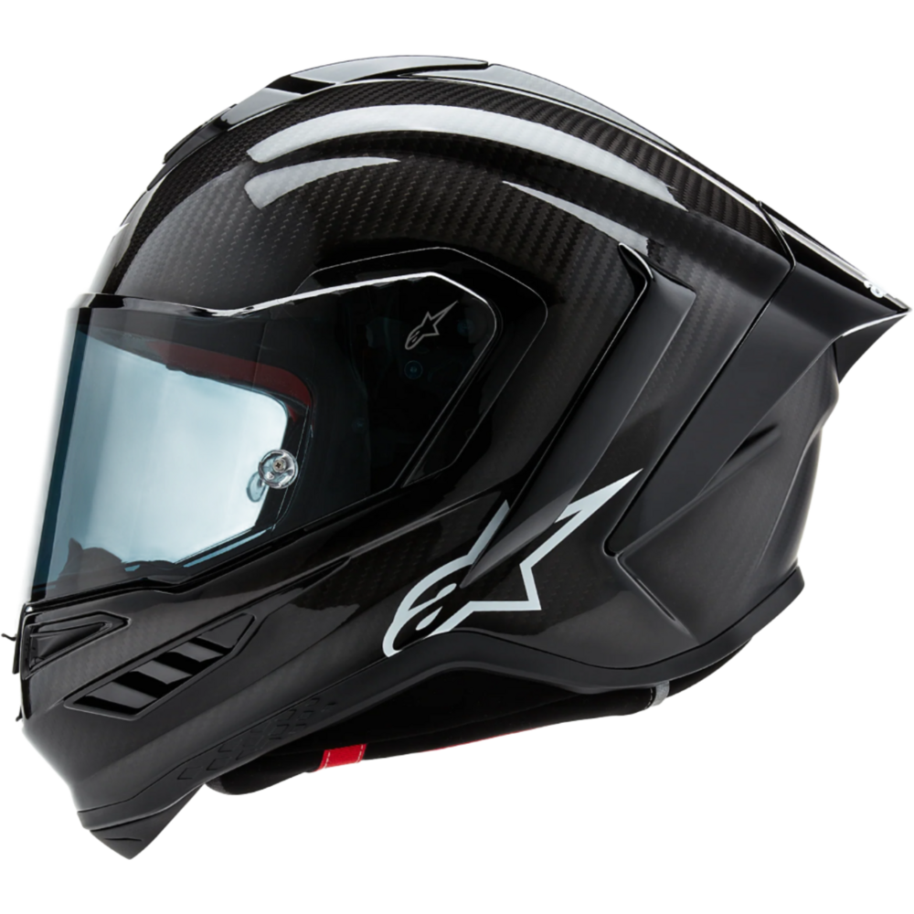 Alpinestars Supertech R10 Solid ECE 06 / FIM Full Face Helmet Matt & Gloss Black / Carbon - FREE UK Shipping, FREE 365 Day Returns | Moto Central