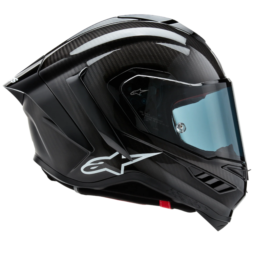 Alpinestars Supertech R10 Solid ECE 06 / FIM Full Face Helmet Matt & Gloss Black / Carbon - FREE UK Shipping, FREE 365 Day Returns | Moto Central
