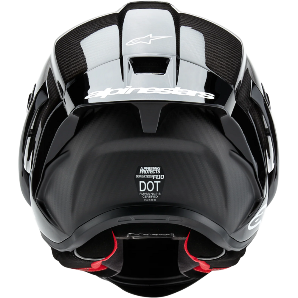 Alpinestars Supertech R10 Solid ECE 06 / FIM Full Face Helmet Matt & Gloss Black / Carbon - FREE UK Shipping, FREE 365 Day Returns | Moto Central