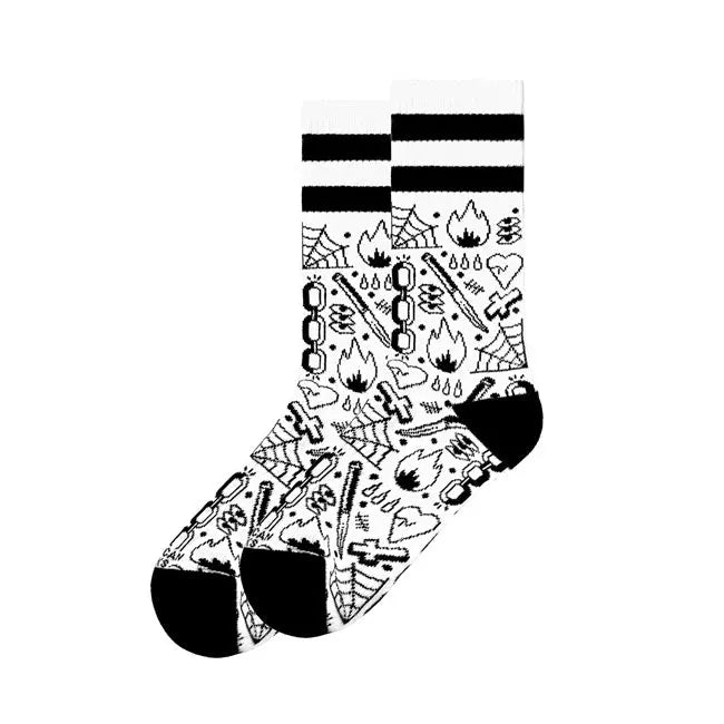 American Socks Mid High Broken Chain Socks - FREE UK Shipping, FREE 365 Day Returns | Moto Central