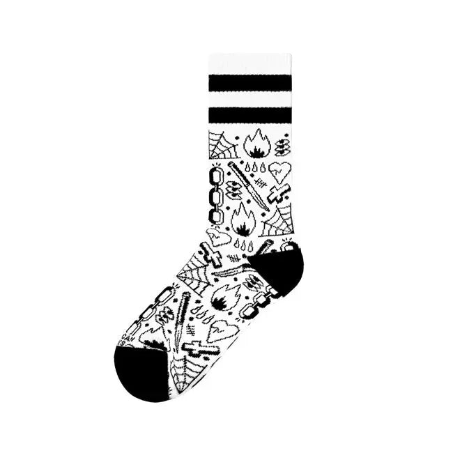 American Socks Mid High Broken Chain Socks - FREE UK Shipping, FREE 365 Day Returns | Moto Central