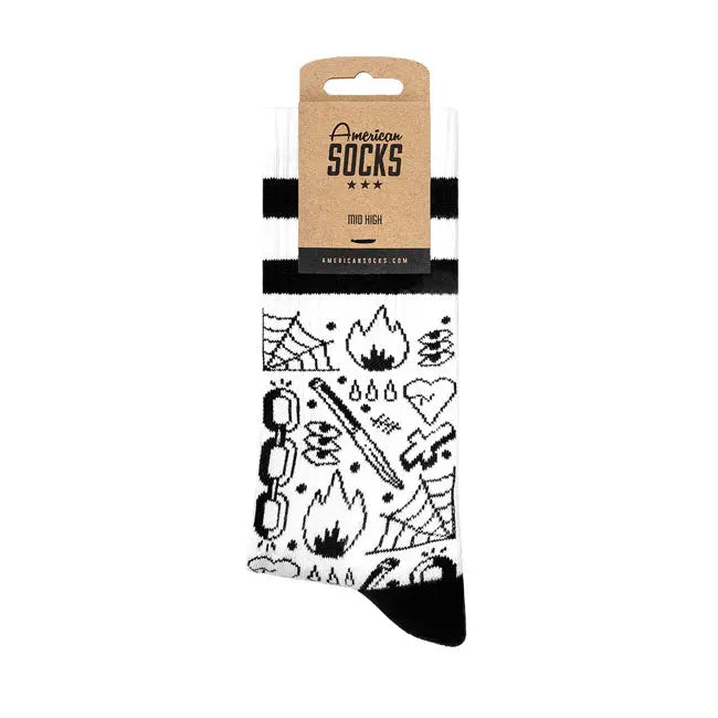 American Socks Mid High Broken Chain Socks - FREE UK Shipping, FREE 365 Day Returns | Moto Central