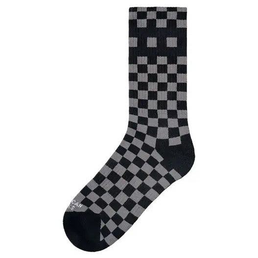 American Socks Mid High Checkerboard Grey Socks — right-side view