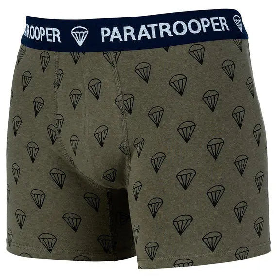 Army Surplus Paratrooper Boxer Shorts Green — rear view