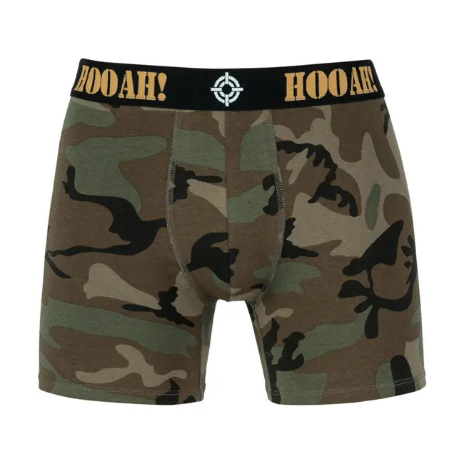 Army Surplus Woodland Hooah Boxer Shorts - FREE UK Shipping, FREE 365 Day Returns | Moto Central