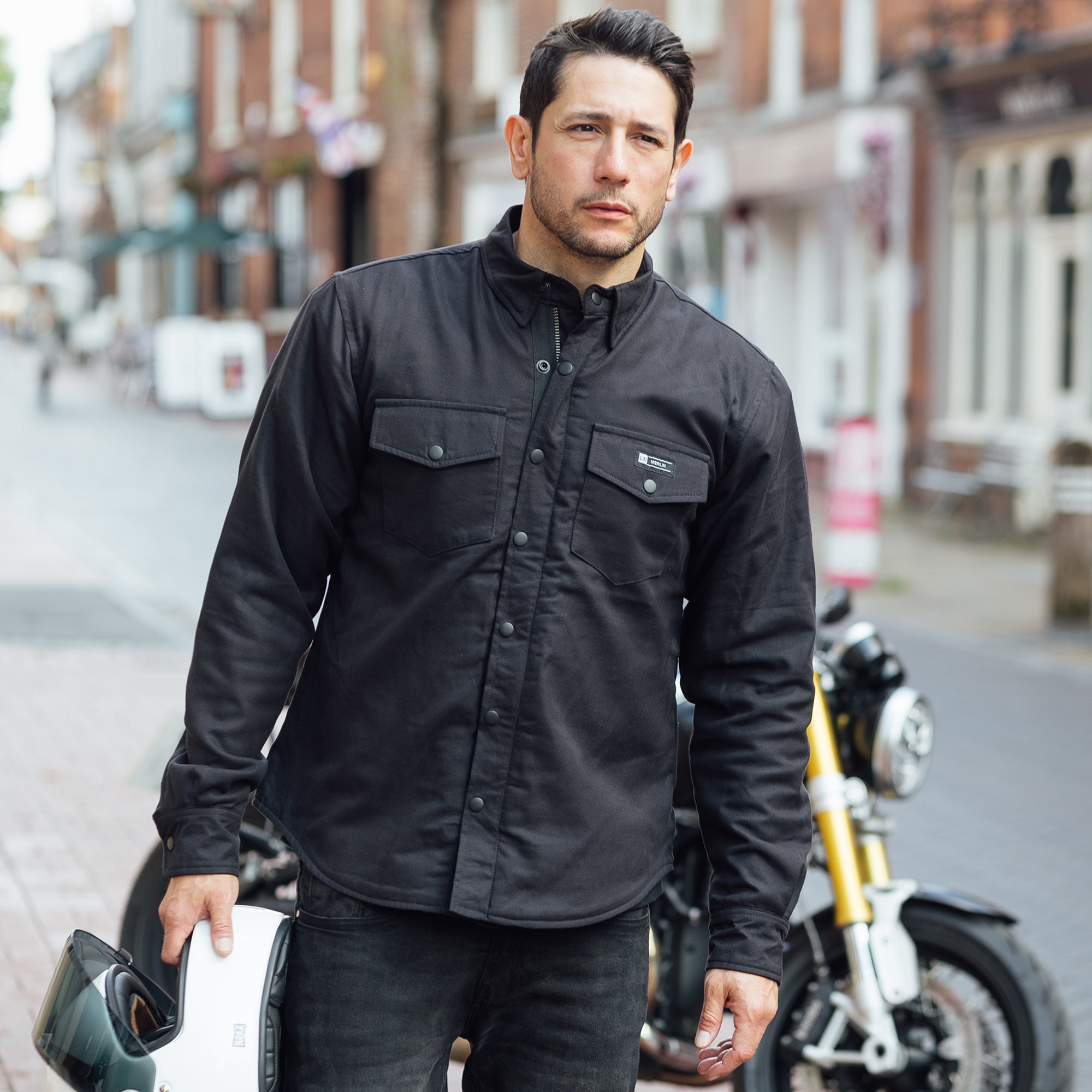 Merlin Axe Zip Up 100% Kevlar Shirt Black FREE UK Delivery, FREE 365 Day Returns | Moto Central