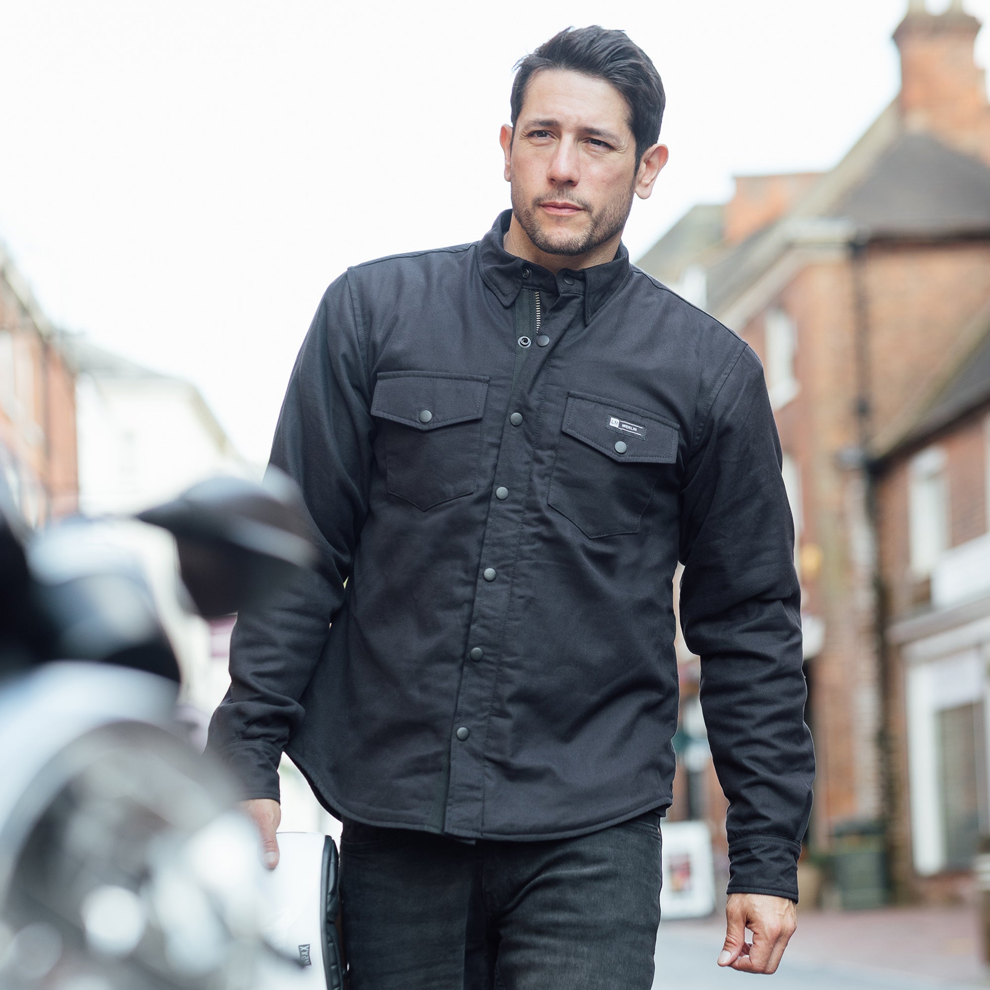 Merlin Axe Zip Up 100% Kevlar Shirt Black FREE UK Delivery, FREE 365 Day Returns | Moto Central