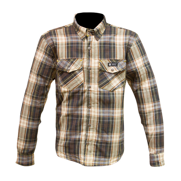 Merlin Axe Zip Up 100% Kevlar Shirt Brown / Check