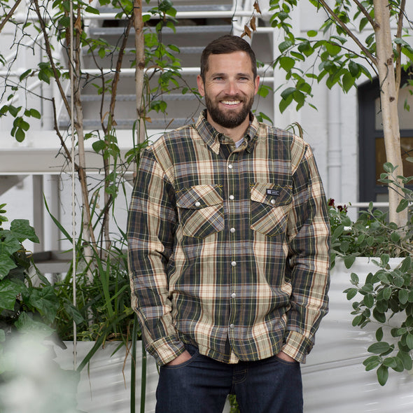 Merlin Axe Zip Up 100% Kevlar Shirt Brown / Check