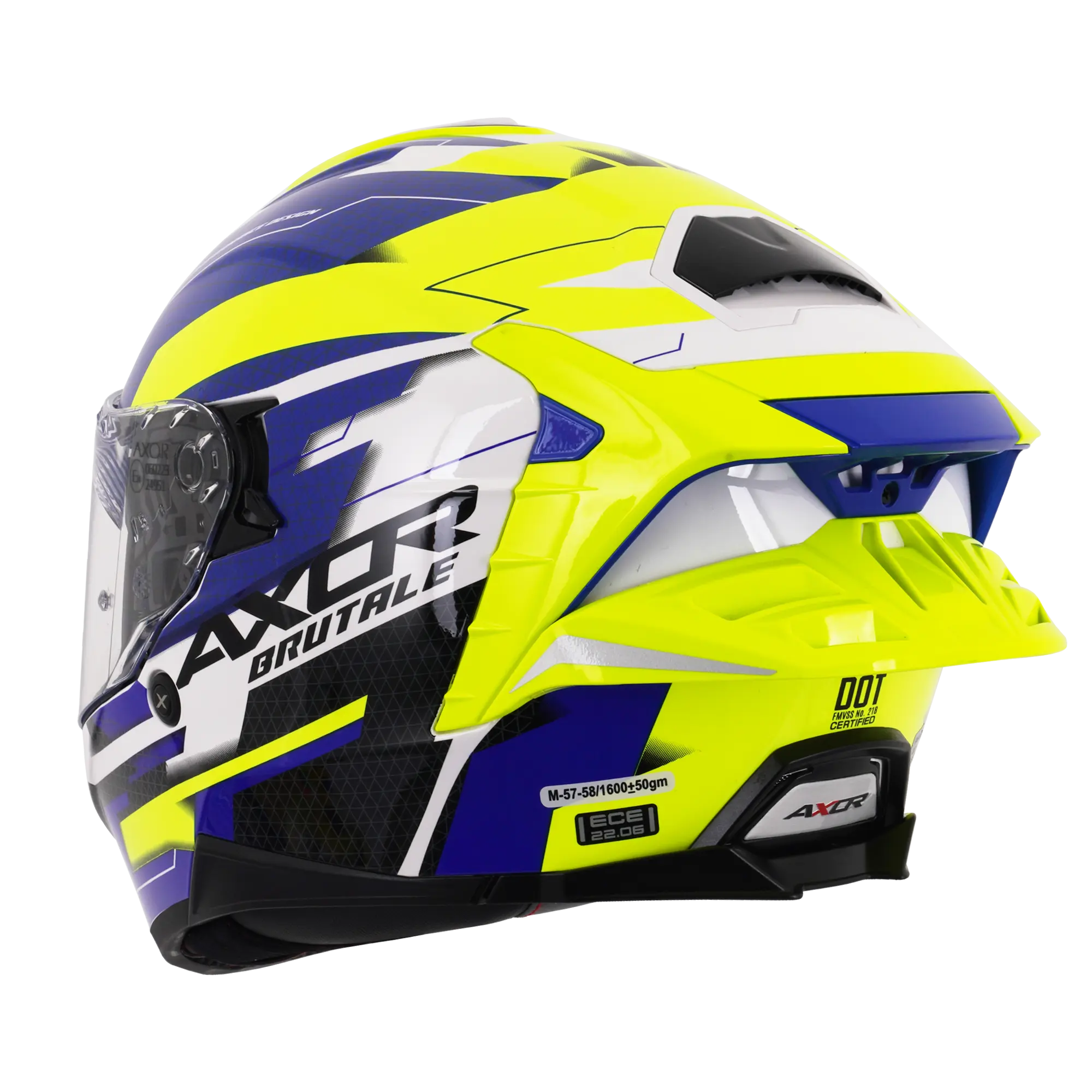 Axor Brutale With Dual Spoiler Plexus Blue / Fluo Yellow FREE UK Delivery, FREE 365 Day Returns | Moto Central