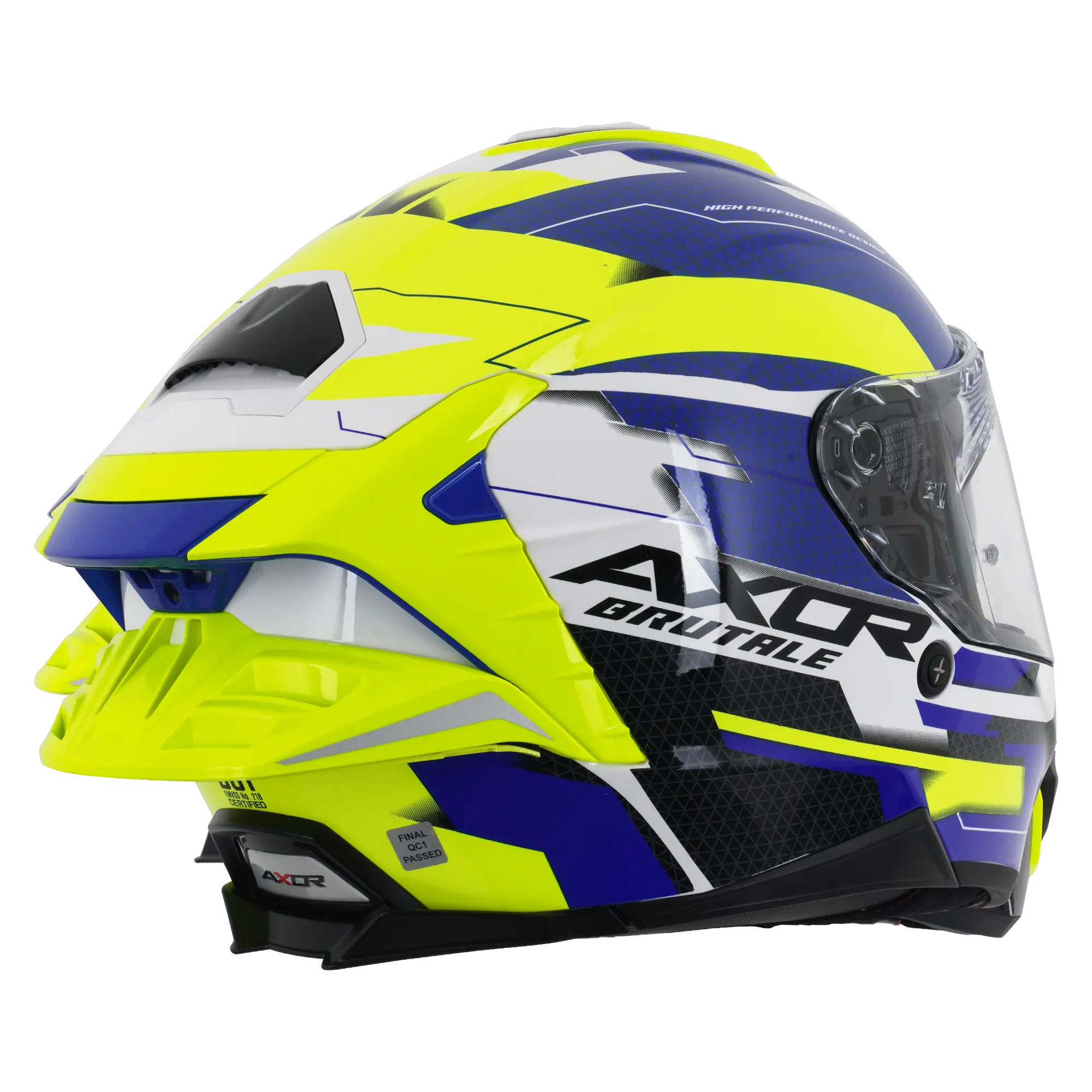 Axor Brutale With Dual Spoiler Plexus Blue / Fluo Yellow FREE UK Delivery, FREE 365 Day Returns | Moto Central