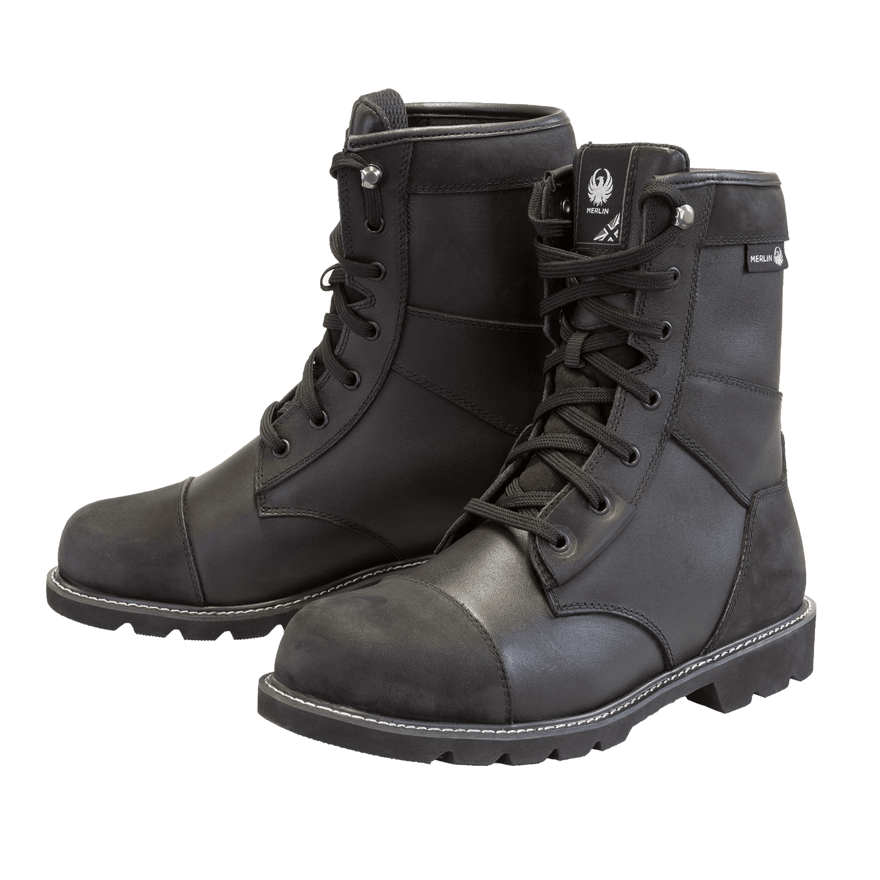 Merlin Bandit D3O Leather Waterproof Boots Black FREE UK Delivery, FREE 365 Day Returns | Moto Central