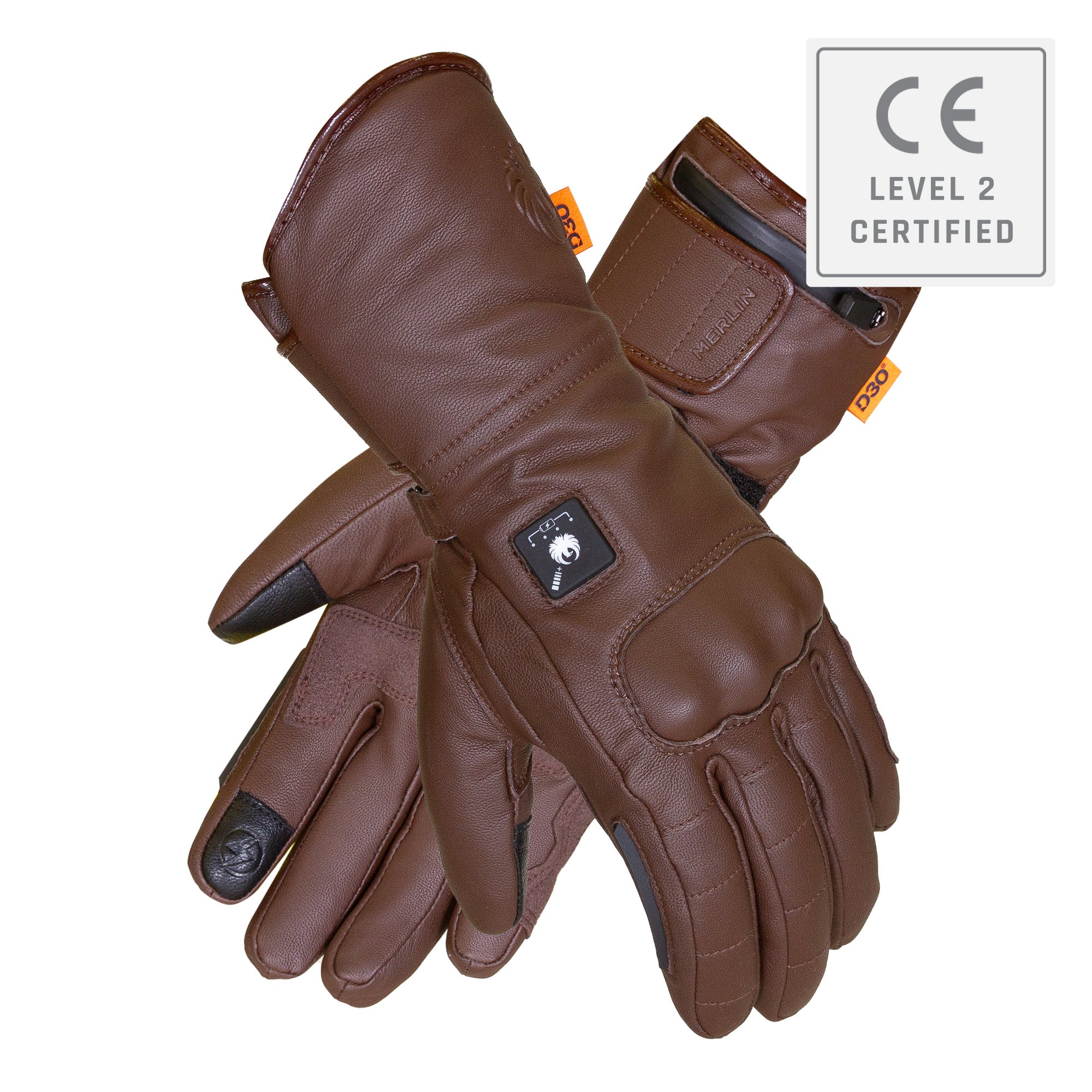 Merlin Bednell CE2 D3O Heated Gloves Brown FREE UK Delivery, FREE 365 Day Returns | Moto Central