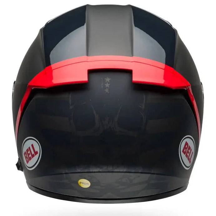 Bell Lithium MIPS HartLuck ECE 22.06 Black / Red full-face motorcycle helmet, rear view