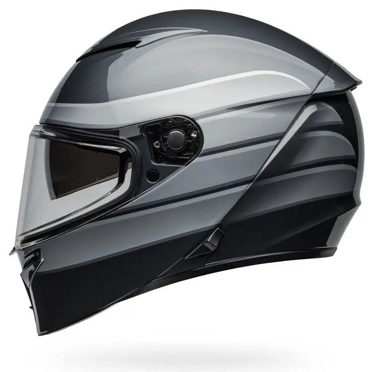 Bell Lithium MIPS Neo ECE 22.06 Gloss Grey / Silver full-face motorcycle helmet, right side profile view