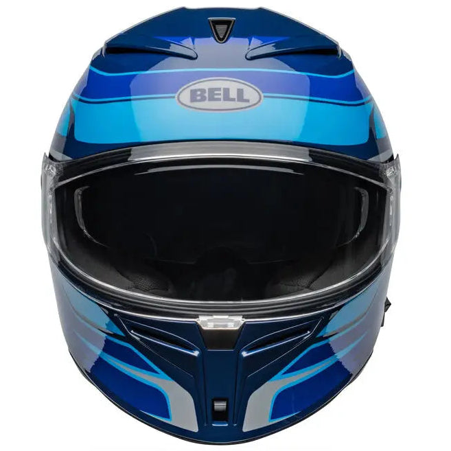 Bell Lithium MIPS Podium ECE 22.06 Blue full-face motorcycle helmet, right side profile view