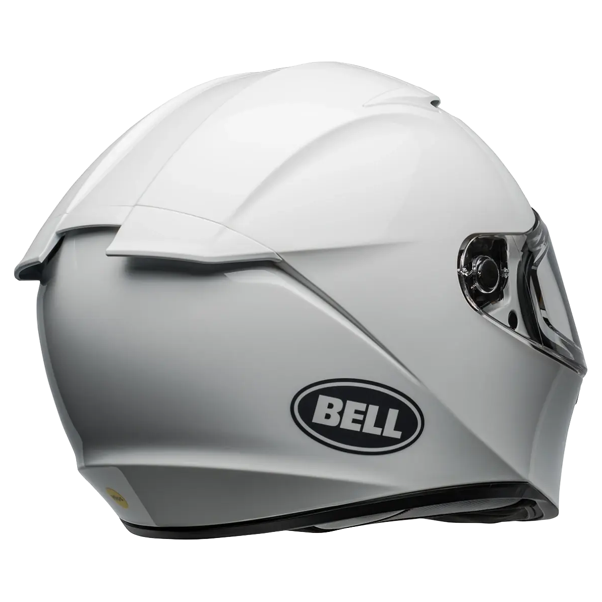Bell Lithium Mips Solid ECE 22.06 Full Face Helmet - White full-face motorcycle helmet, rear view