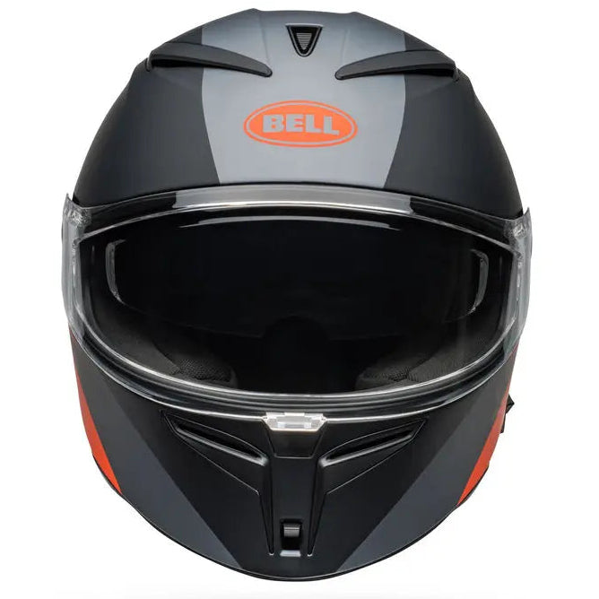 Bell Lithium Shear ECE 22.06 Grey / Orange full-face motorcycle helmet, front view