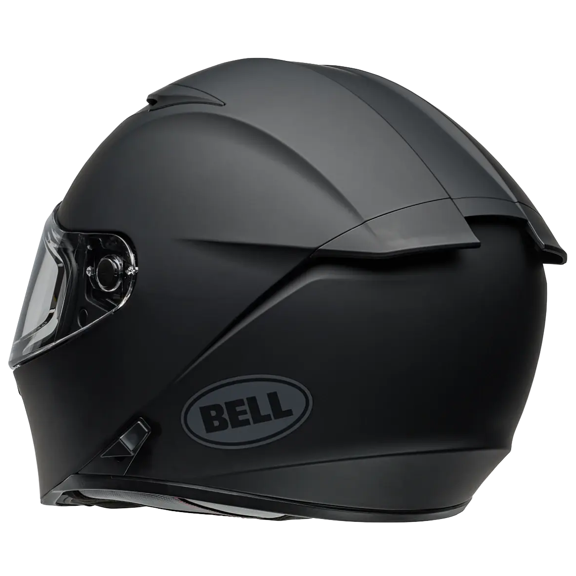 Bell Lithium Solid ECE 22.06 Matt Black full-face motorcycle helmet, rear three-quarter view