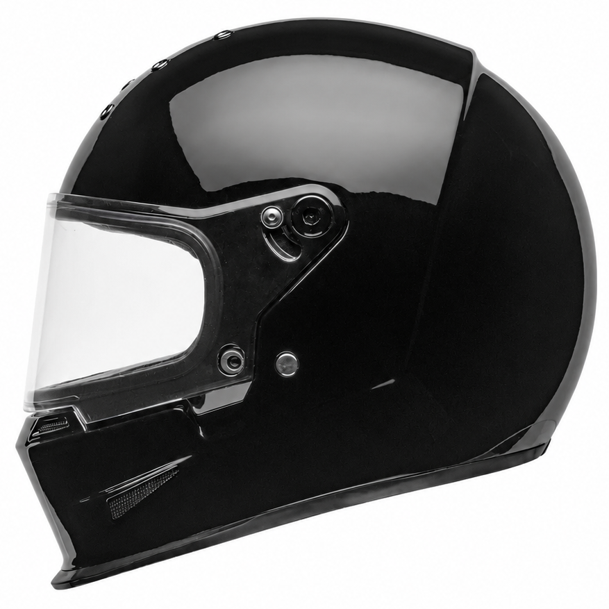 Bell Eliminator Solid ECE 22.06 Black full-face motorcycle helmet, left-front three-quarter view