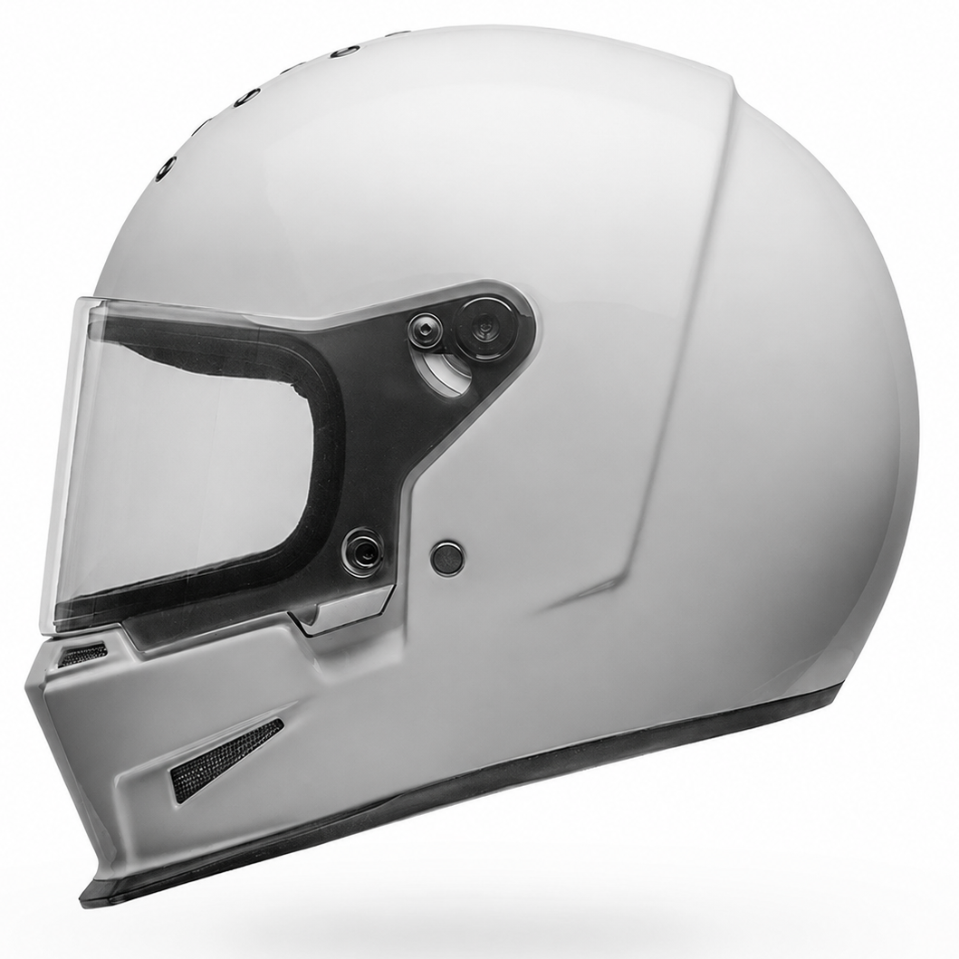 Bell Eliminator Solid ECE 22.06 White full-face motorcycle helmet, interior lining view