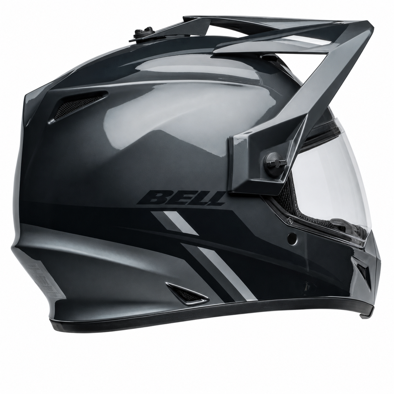 Bell MX-9 Adventure MIPS Alpine ECE 22.06 Charcoal / Silver, right-front three-quarter view