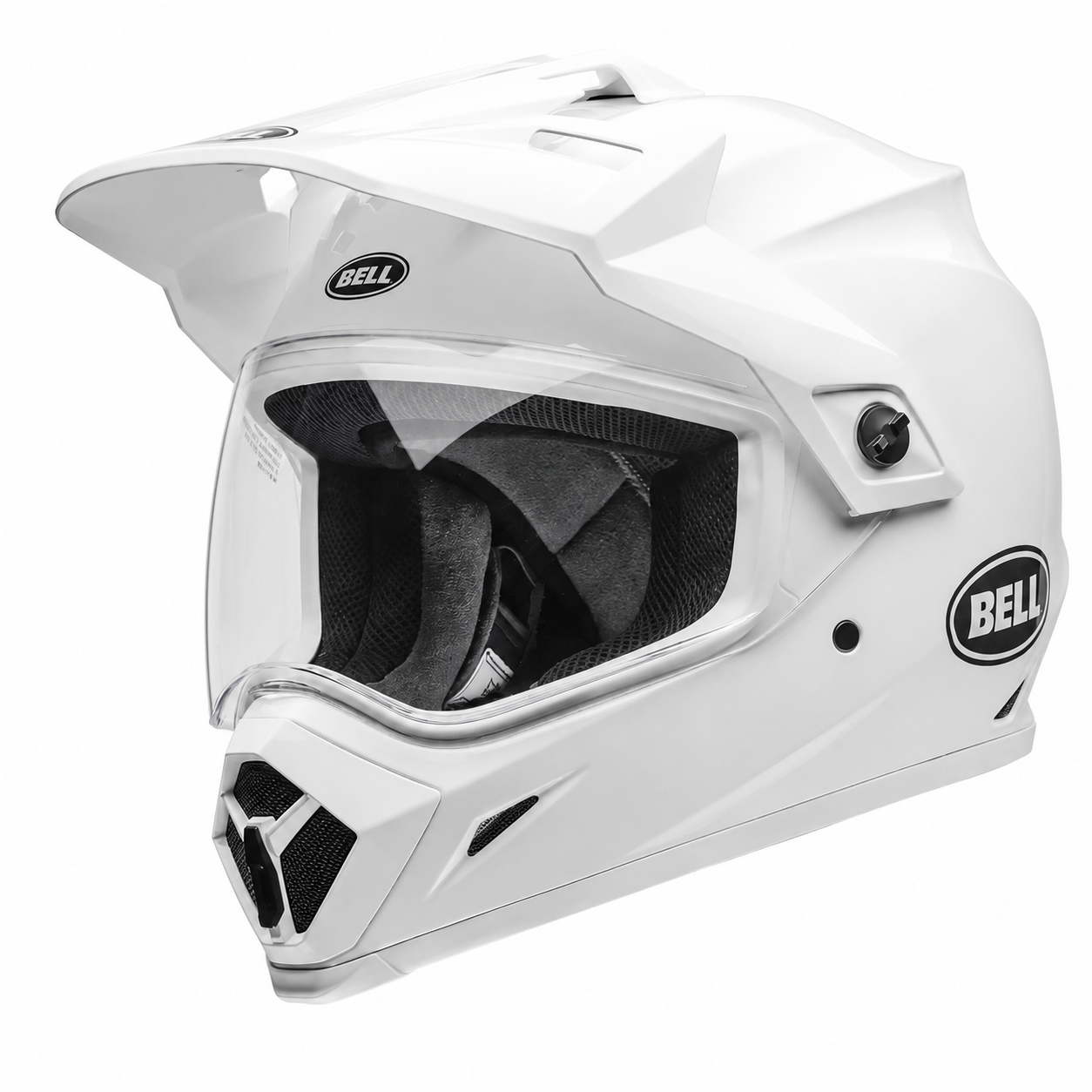 Bell MX-9 Adventure MIPS Solid ECE 22.06 Helmet - White, right-front three-quarter view
