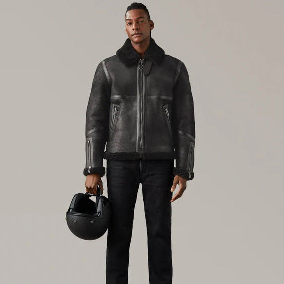 Belstaff Centenary Valiant Leather Jacket Black