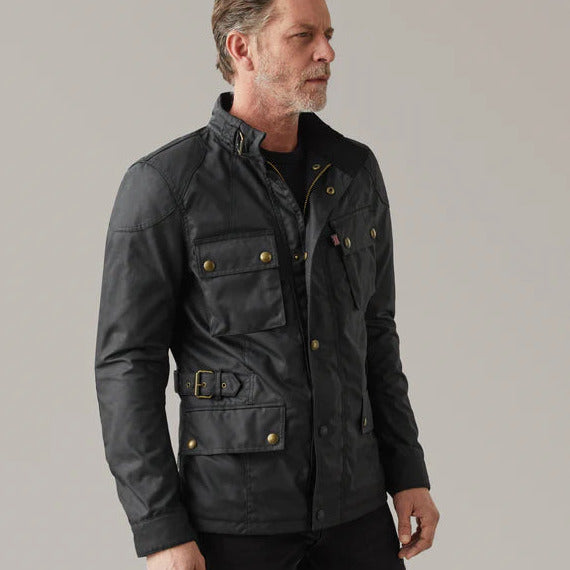 Belstaff Crosby Technical Waxed Cotton Jacket Black