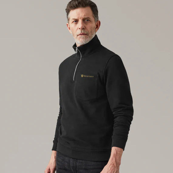 Belstaff Quarter Zip Jersey Black