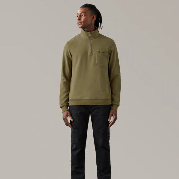 Belstaff Quarter Zip Jersey Olive