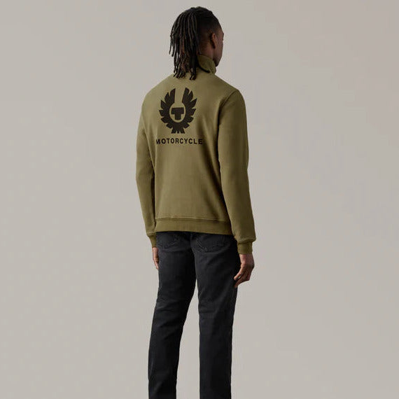 Belstaff Quarter Zip Jersey Olive