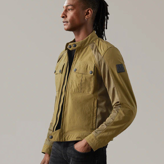 Belstaff Temple Technical Nylon Textile Jacket Olive
