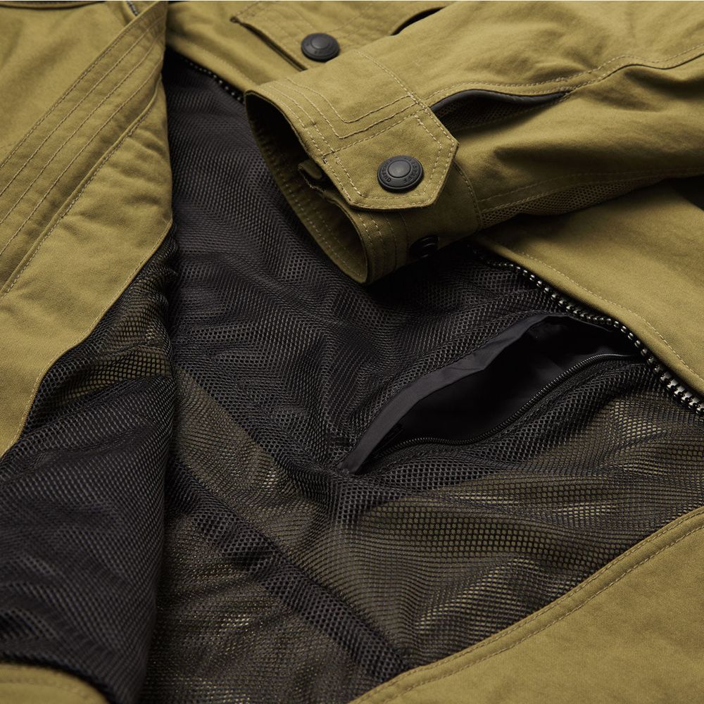 Belstaff Temple Technical Nylon Textile Jacket Olive