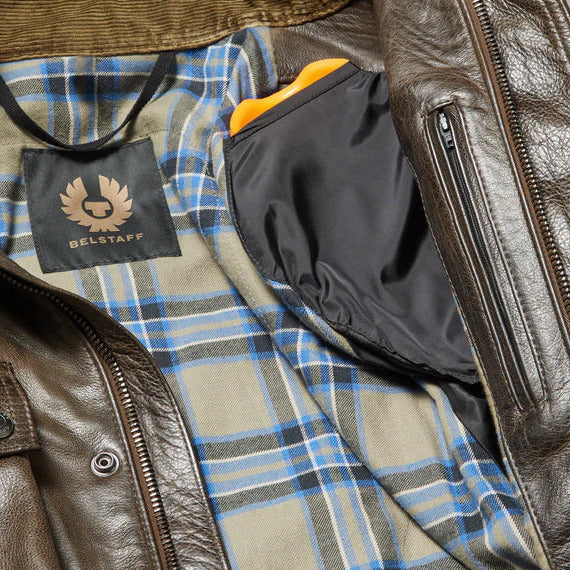 Belstaff Trialmaster Leather Jacket Dark Olive