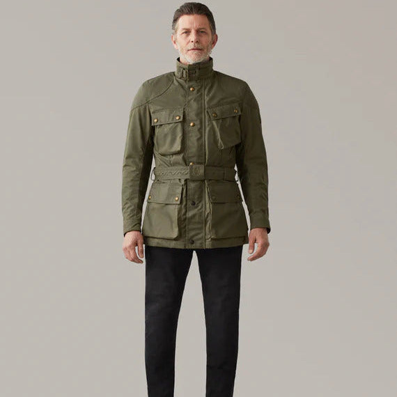 Belstaff Trialmaster Waxed Cotton Jacket Olive - FREE UK Shipping, FREE 365 Day Returns | Moto Central