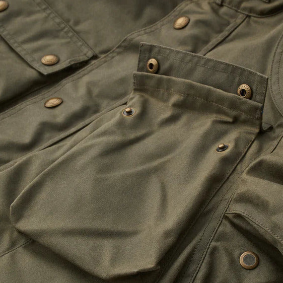 Belstaff Trialmaster Waxed Cotton Jacket Olive - FREE UK Shipping, FREE 365 Day Returns | Moto Central