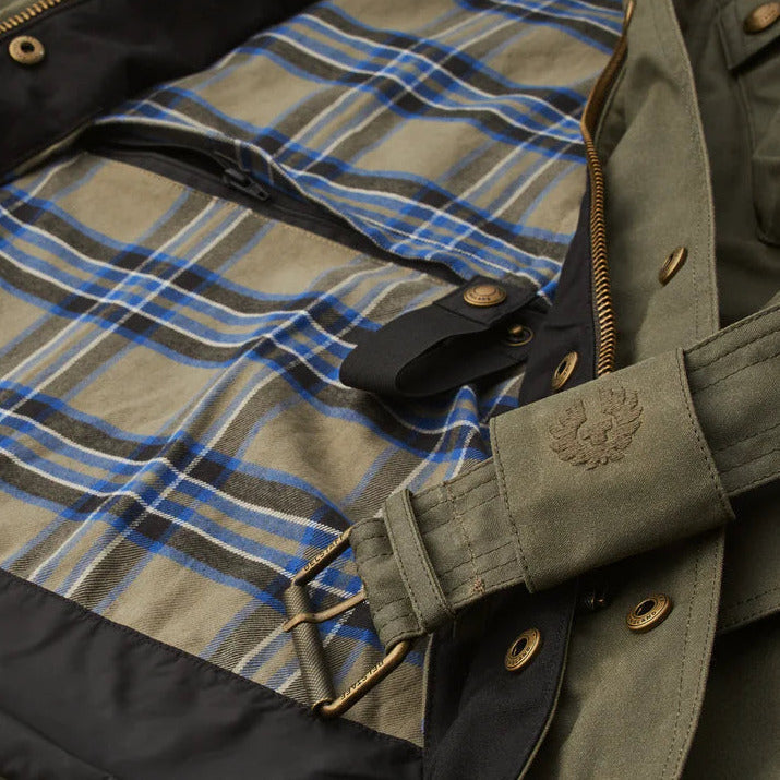 Belstaff Trialmaster Waxed Cotton Jacket Olive - FREE UK Shipping, FREE 365 Day Returns | Moto Central