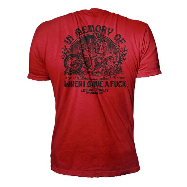 Lethal Threat In Memory T-Shirt Red / Black - FREE UK Shipping, FREE 365 Day Returns | Moto Central