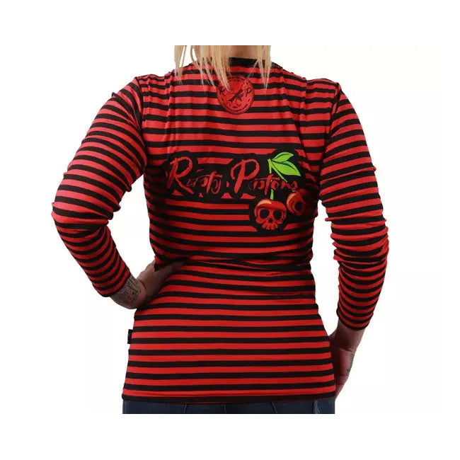 Rusty Pistons Mesa 3/4 Sleeves Ladies T-Shirt Red / Black - FREE UK Shipping, FREE 365 Day Returns | Moto Central