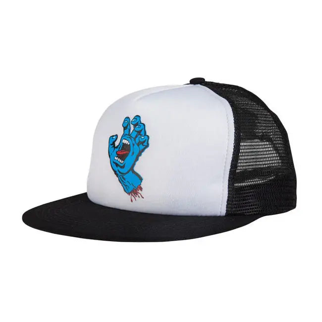 Santa Cruz Hand Mesh Back Cap White / Black - FREE UK Shipping, FREE 365 Day Returns | Moto Central