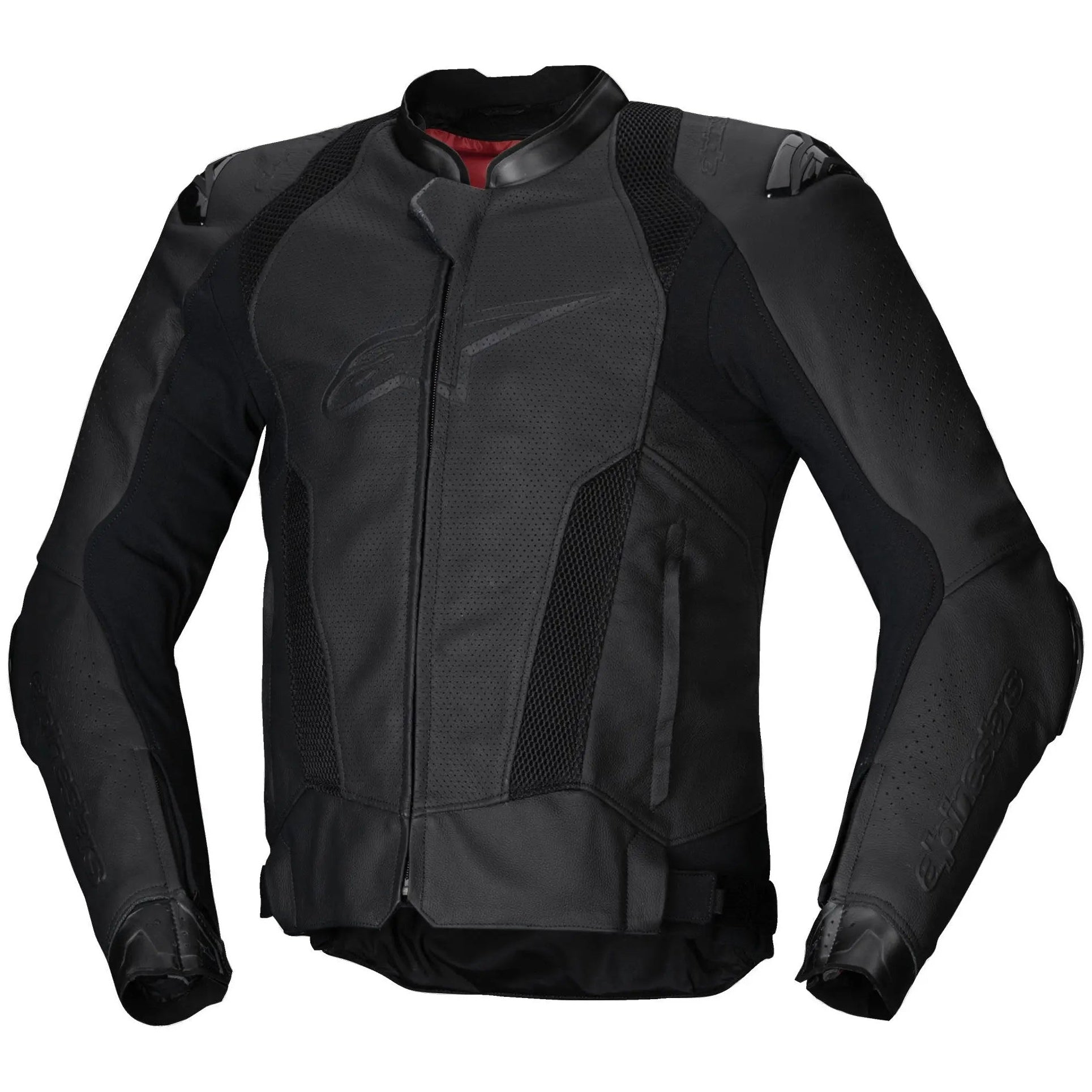 Alpinestars Missile V3 Airflow Leather Jacket Black / Black, front view