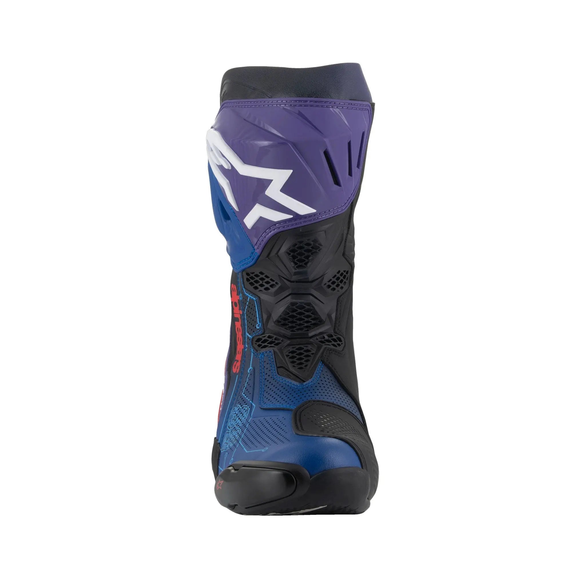 Alpinestars Supertech R LE Martinator R01 Vented Boots Blue / Purple / Red / Black - FREE UK Shipping, FREE 365 Day Returns | Moto Central