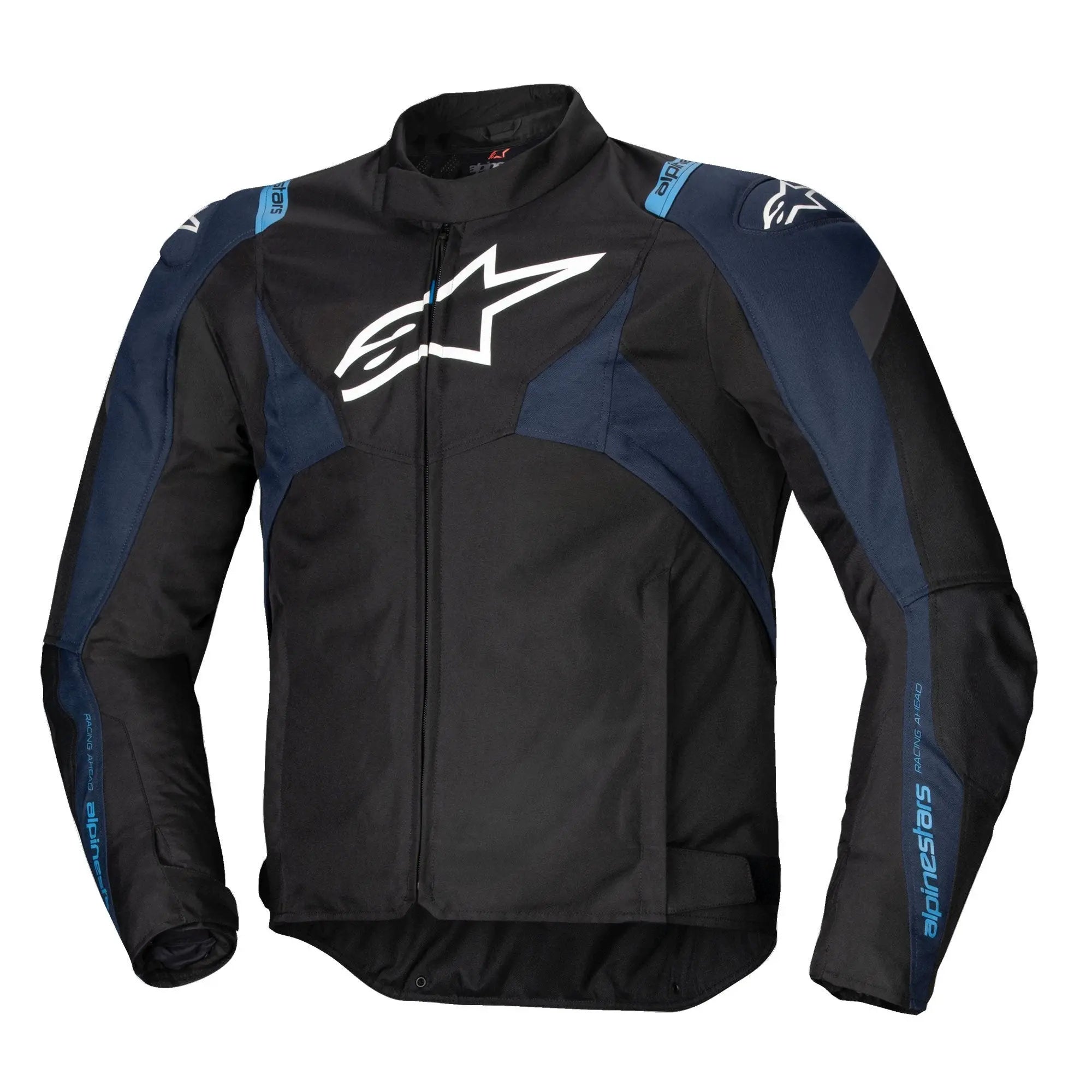 Alpinestars T-Jaws V4 Waterproof Textile Jacket Black / Dark Blue / Blithe Blue - FREE UK Shipping, FREE 365 Day Returns | Moto Central