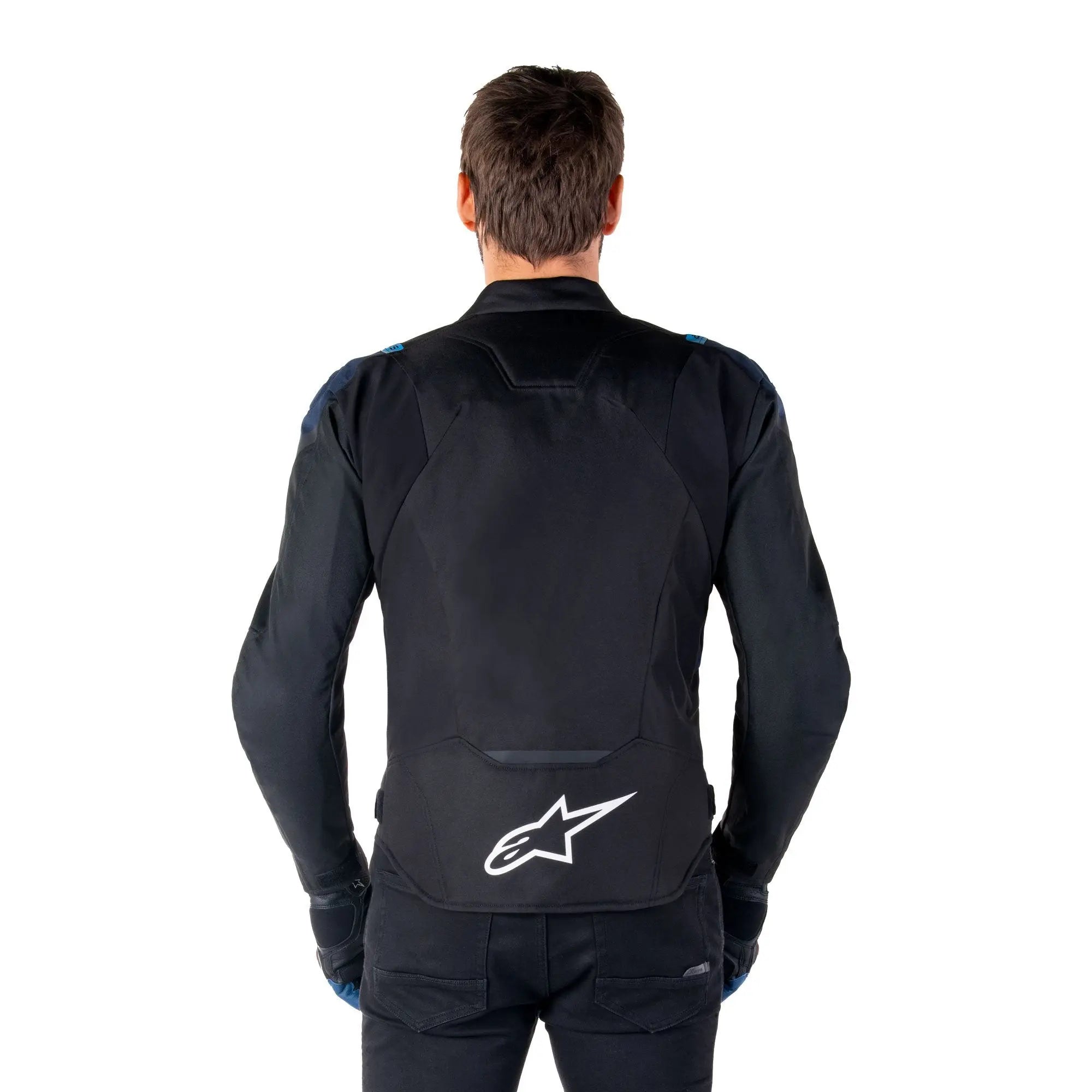 Alpinestars T-Jaws V4 Waterproof Textile Jacket Black / Dark Blue / Blithe Blue - FREE UK Shipping, FREE 365 Day Returns | Moto Central