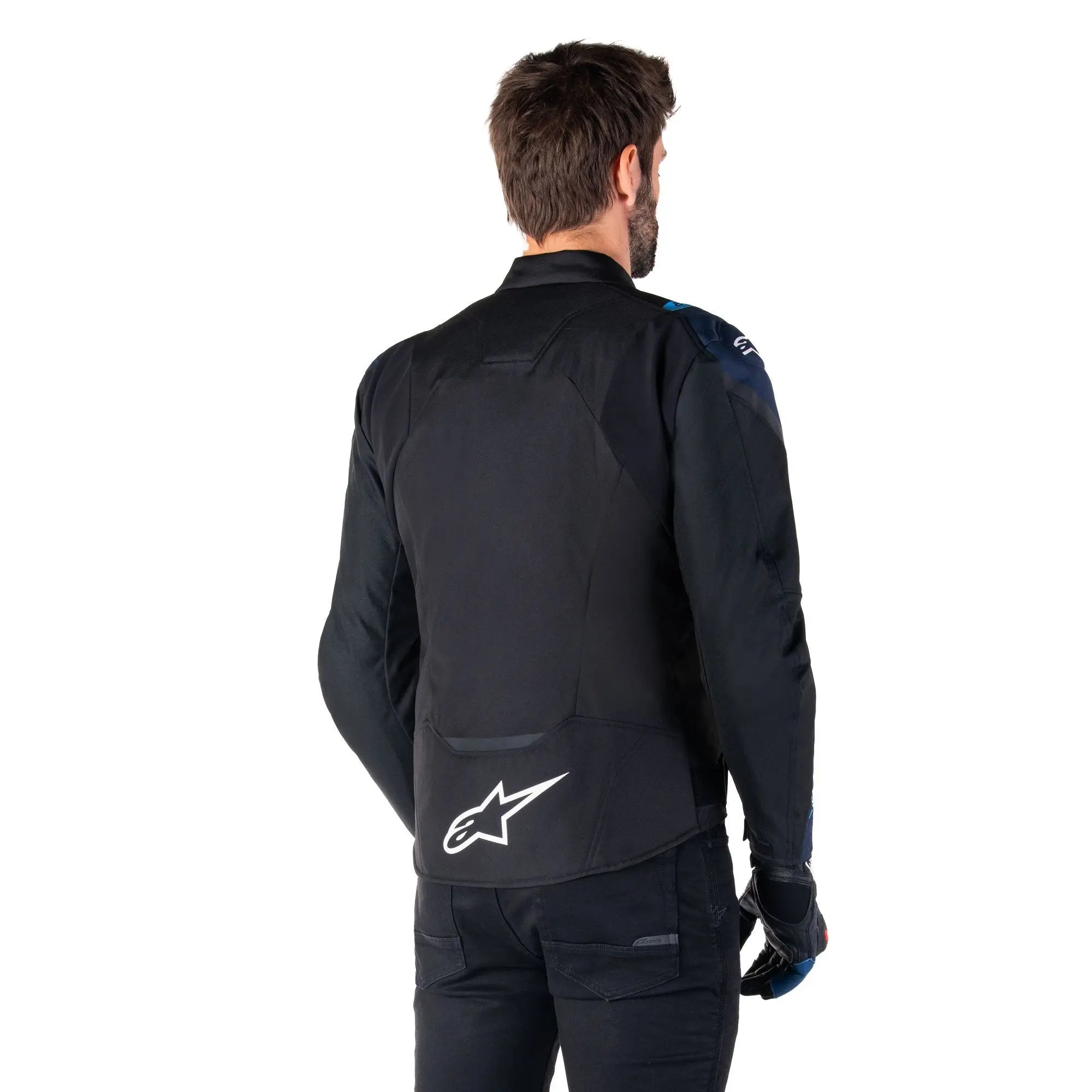Alpinestars T-Jaws V4 Waterproof Textile Jacket Black / Dark Blue / Blithe Blue - FREE UK Shipping, FREE 365 Day Returns | Moto Central