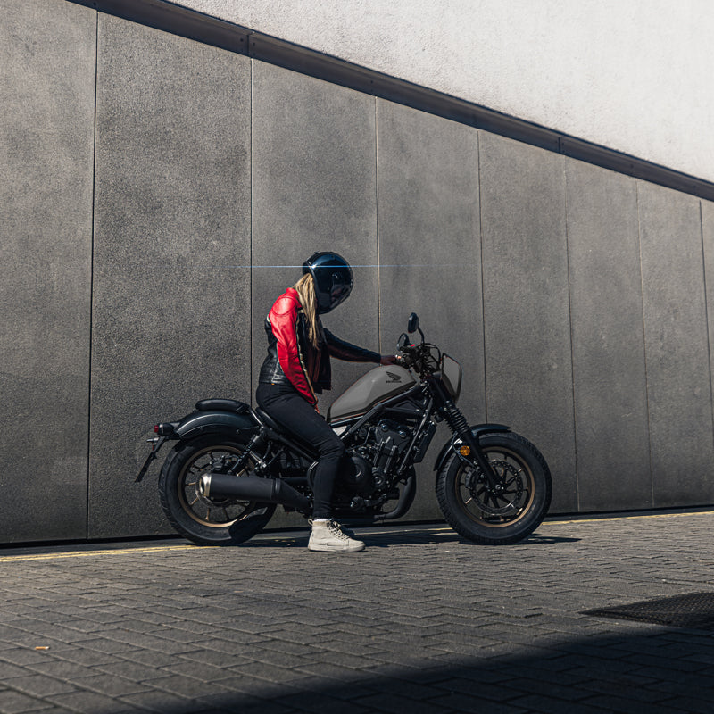 MotoGirl Hayley Ladies Leather Jacket Red