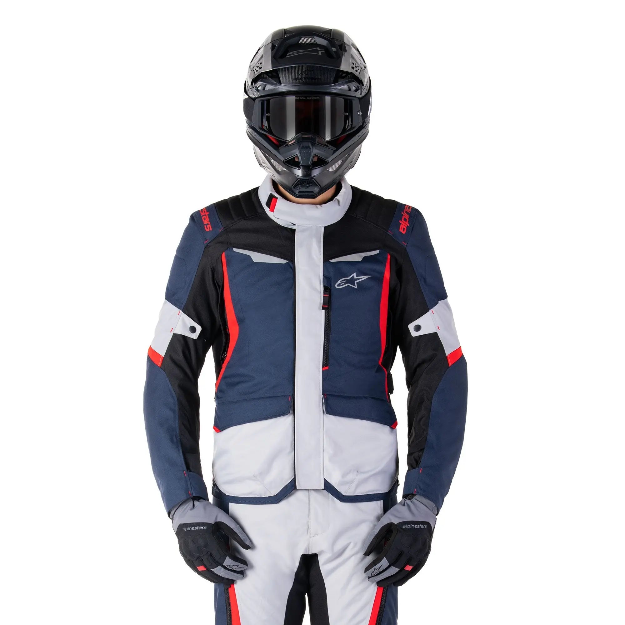 Alpinestars ST-1 Waterproof Textile Jacket Dark Blue / Black / Bright Red - FREE UK Shipping, FREE 365 Day Returns | Moto Central